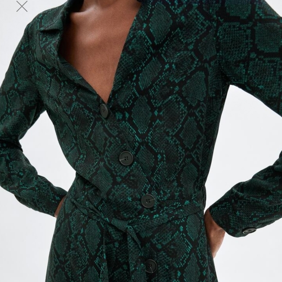 NWT Zara Trafaluc Snake Animal Print Mini Dress - Picture 3 of 7